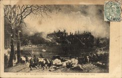 CPA Saint Cloud Incendie du chateau 13 octobre 1870 Militaira 