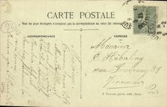 POSTAL Suresnes de la VENDIMIA la pasarela y el panorama de la ciudad