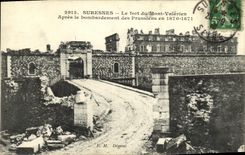 VINTAGE POSTCARD Suresnes Fort du Mont Valerien after the bombardment of the Prussians in 1870 1871 Militaria