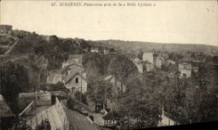 CPA Suresnes Panorama Pris de la Belle Cycliste Velo Cycle Restaurant