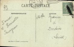 Vuelta de Clichy Maison de la POSTAL de la VENDIMIA 17ma vieja de la caza del duque de Vendome