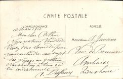 La POSTAL Courbevoie de la VENDIMIA coloca Victor Hugo Inondatiosn el hotel movible de enero de 1910