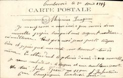 Bulevar de Courbevoie de la POSTAL de la VENDIMIA de la estacion de Courbevoie de las tranvias