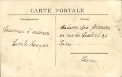 Parque de Garches de la POSTAL de la VENDIMIA de Villeneuve L charca el puente de piedra