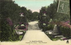 CPA Asnieres Clichy Cimetiere des Chiens Allee Principale