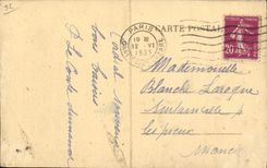 VINTAGE POSTCARD Asnieres Edges of the Seine barges