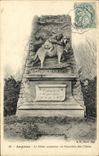 VINTAGE POSTCARD Asnieres the dog rescuer with the Cemetery of the Dogs