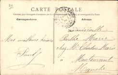 VINTAGE POSTCARD Asnieres the dog rescuer with the Cemetery of the Dogs