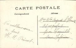 VINTAGE POSTCARD Levallois Perret Jardins of the Town hall the Statue has L Rise