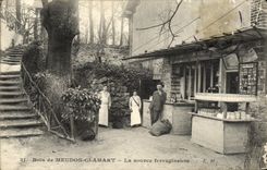 Madera de la POSTAL de la VENDIMIA de Meudon Clamart la fuente ferruginosa