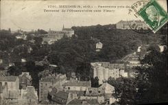 Panorama de Meudon de la POSTAL de la VENDIMIA tomado de la terraza de L observatorio hacia Fleury
