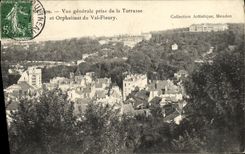 Opinion de Meudon de la POSTAL de la VENDIMIA tomada de la terraza y del orfelinato del valle Fleury