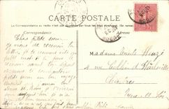 Taladro de la POSTAL de la VENDIMIA de la encrucijada de Meudon de los caballos del birlocho del ganso de la pierna D