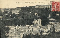 Panorama de la POSTAL de la VENDIMIA de Meudon y de Orphelinat del valle Fleury