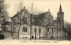 VINTAGE POSTCARD Neuilly sur Seine L Church