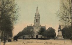 VINTAGE POSTCARD Neuilly sur Seine Round Point D Inkermann