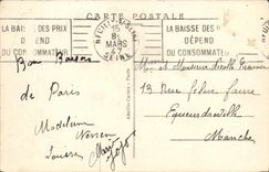 VINTAGE POSTCARD Neuilly sur Seine Public garden of L Town hall the Statue of Parmentier