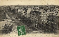 CPA Neuilly Sur Seine Panorama vers Paris Perspective de l avenue du Roule La statue de Perronnet 