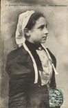 Traje joven pintoresco del folklore de Bretana Morlaisienne de la POSTAL de la VENDIMIA