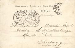 CPA le rendez vous en Bretagne L arrivee Folklore Costume