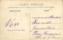 Helechos llenos de la POSTAL de la VENDIMIA la calle con la estacion