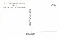 POSTAL MODERNA Antrain en el taladro de Couesnon y Etang de la ciudad del districto