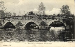 POSTAL Antrain de la VENDIMIA en Couesnon el puente viejo