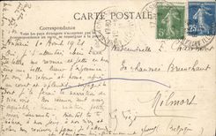 POSTAL Antrain de la VENDIMIA el viejo hombre de Couesnon el puente viejo