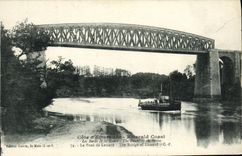 CPA Cote d Emeraude Les Bords de la Rance Le pont de Lessard Bateau 