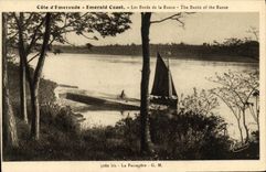 Bordes esmeralda de la dimension D de la POSTAL de la VENDIMIA de rancio el barco del pasagere