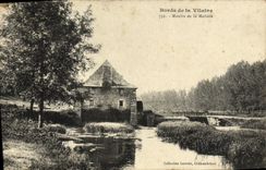 Bordes de la POSTAL de la VENDIMIA de desagradable el molino de Moliere