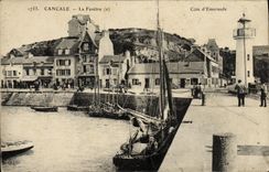 VINTAGE POSTCARD Cancale the Window Boat Lighthouse