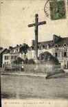 CPA Cancale Le Calvaire de la Houle Cafe de France