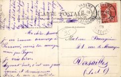 VINTAGE POSTCARD Cancale the mending of meshes of nets TOP