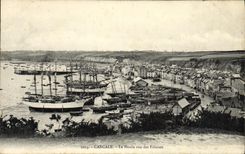 CPA Cancale La Houle vue des Falaises Bateaux 