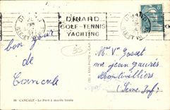 MODERN CARD Cancale the Port has high tide Boat