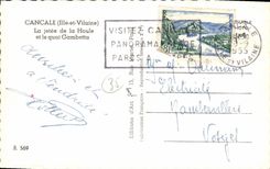 MODERN CARD Cancale the pier of the Swell and the Gambetta quay