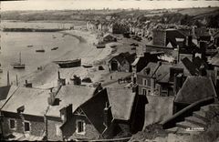 MODERN CARD Cancale View with the top of the Port