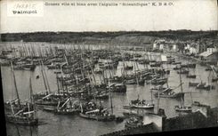 CPA Cousez vite et bien avec l aiguille scientifique Cancale Bateaux 