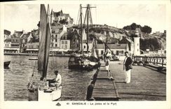 VINTAGE POSTCARD Cancale the Pier and the Port Boats