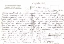 MODERN CARD Chartres of Brittany the Town hall L Church