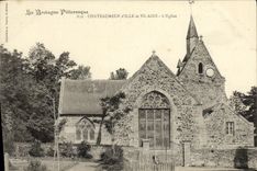 VINTAGE POSTCARD Chateauneuf D Ille and Vilaine L Church