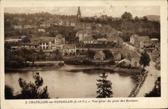 VINTAGE POSTCARD Chatillon In Vendelais Seen from Of the Bridge Of the Rocks