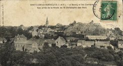VINTAGE POSTCARD Chatillon In Vendelais the Borough And Careers Seen from Of the Road Of