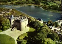 MODERN CARD Combourg Seen Air the Feudal Castle