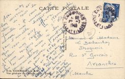 VINTAGE POSTCARD Combourg View of the castle and L pond