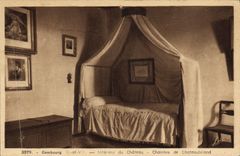 VINTAGE POSTCARD Interior Combourg of the Castle Room of Chateaubriant