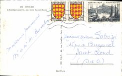POSTAL MODERNA Dinard L etapa de aterrizaje con lejos Saint los barcos de Malo
