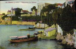 Muelle de descarga de Dinard de la POSTAL de la VENDIMIA del barco de alta velocidad de las motoras