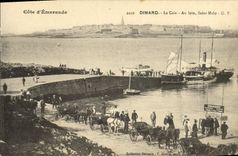 POSTAL Dinard Caie de la VENDIMIA con lejos Saint el barco de Malo